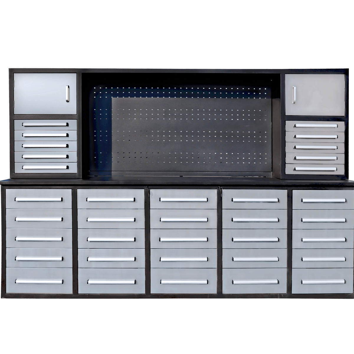 10 FT Heavy-Duty Modular Tool Bench & Cabinet System with 30–40 Lockab ...