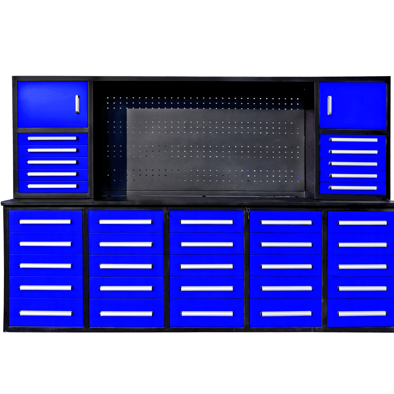 Deluxe 10 FT Tool Workbench & Cabinet System – 35 & 40 - Drawer Heavy - Duty Storage Unit - with Blue 35 Drawer | Sold by Uncle Wiener's Wholesale