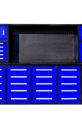 Deluxe 10 FT Tool Workbench & Cabinet System – 35 & 40 - Drawer Heavy - Duty Storage Unit - with Blue 35 Drawer | Sold by Uncle Wiener's Wholesale