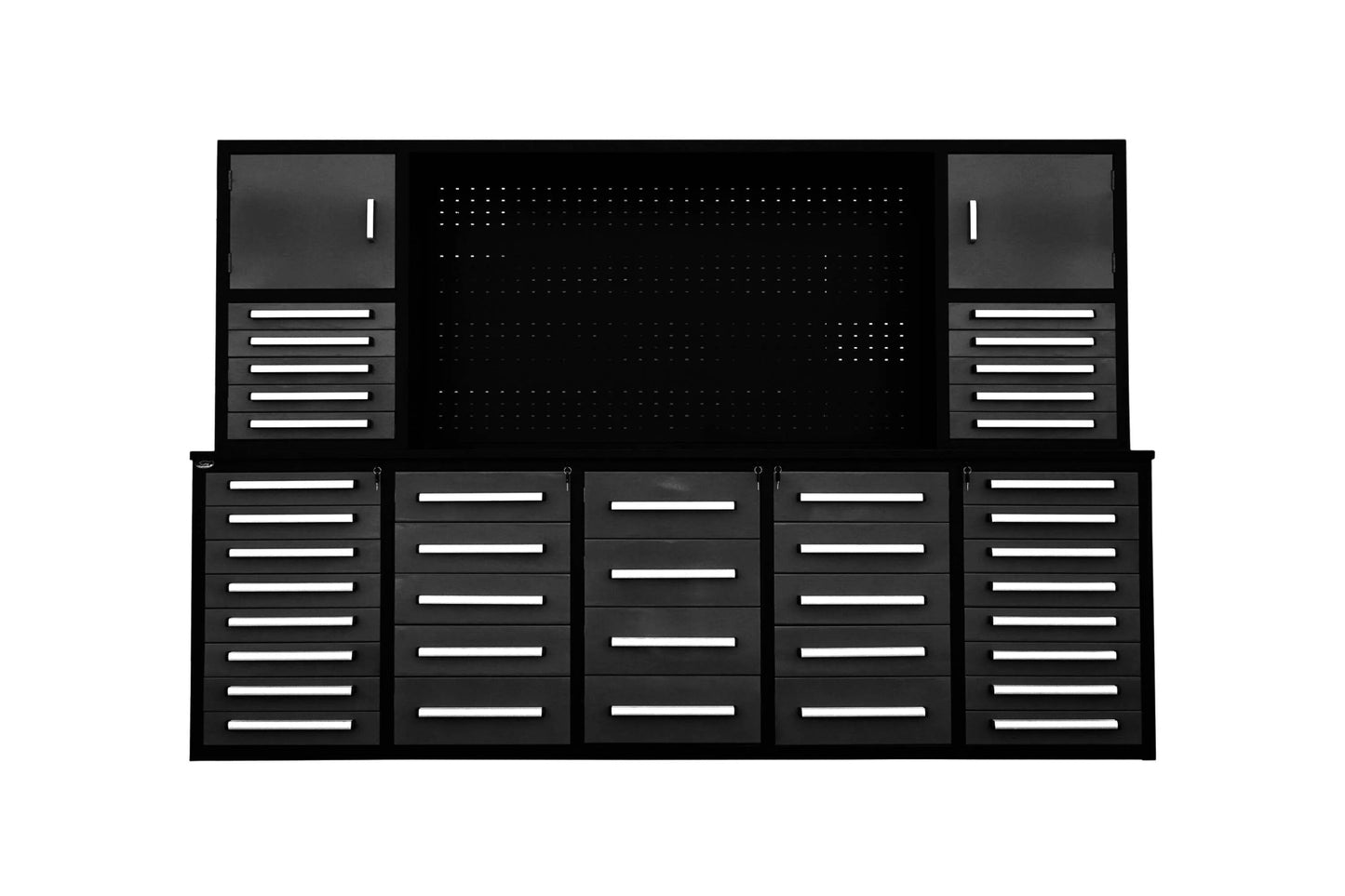 Deluxe 10 FT Tool Workbench & Cabinet System – 40 - Drawer Heavy - Duty Storage Unit - with Stainless | Sold by Uncle Wiener's Wholesale