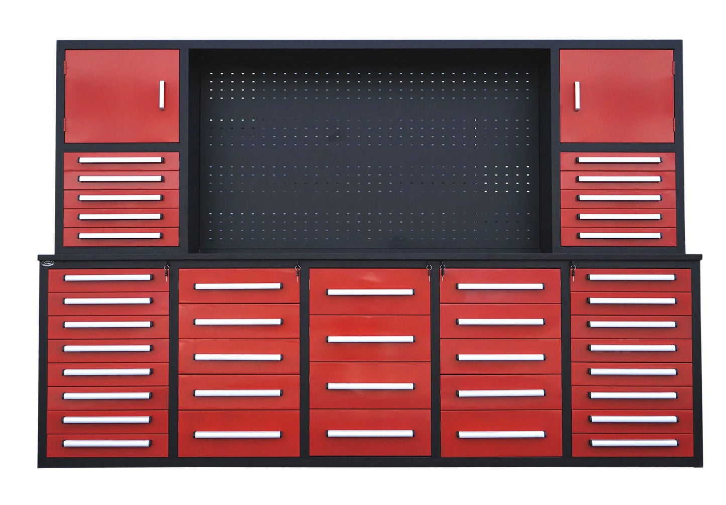 Deluxe 10 FT Tool Workbench & Cabinet System – 40 - Drawer Heavy - Duty Storage Unit - with Blue | Sold by Uncle Wiener's Wholesale