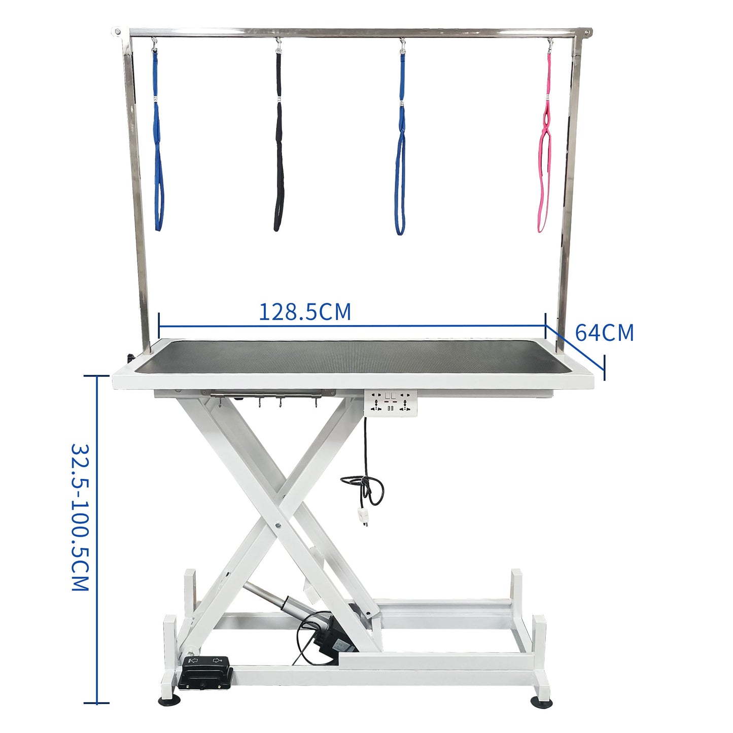Deluxe Electric Adjustable Pet Grooming Table – Side View

Heavy-Duty Dog Grooming Table with Non-Slip Surface

Electric Lift Grooming Station with Arm Attachments

Pet Grooming Table with Remote Control – Model 1127691

Grooming Table Adjustable Height – Professional Use