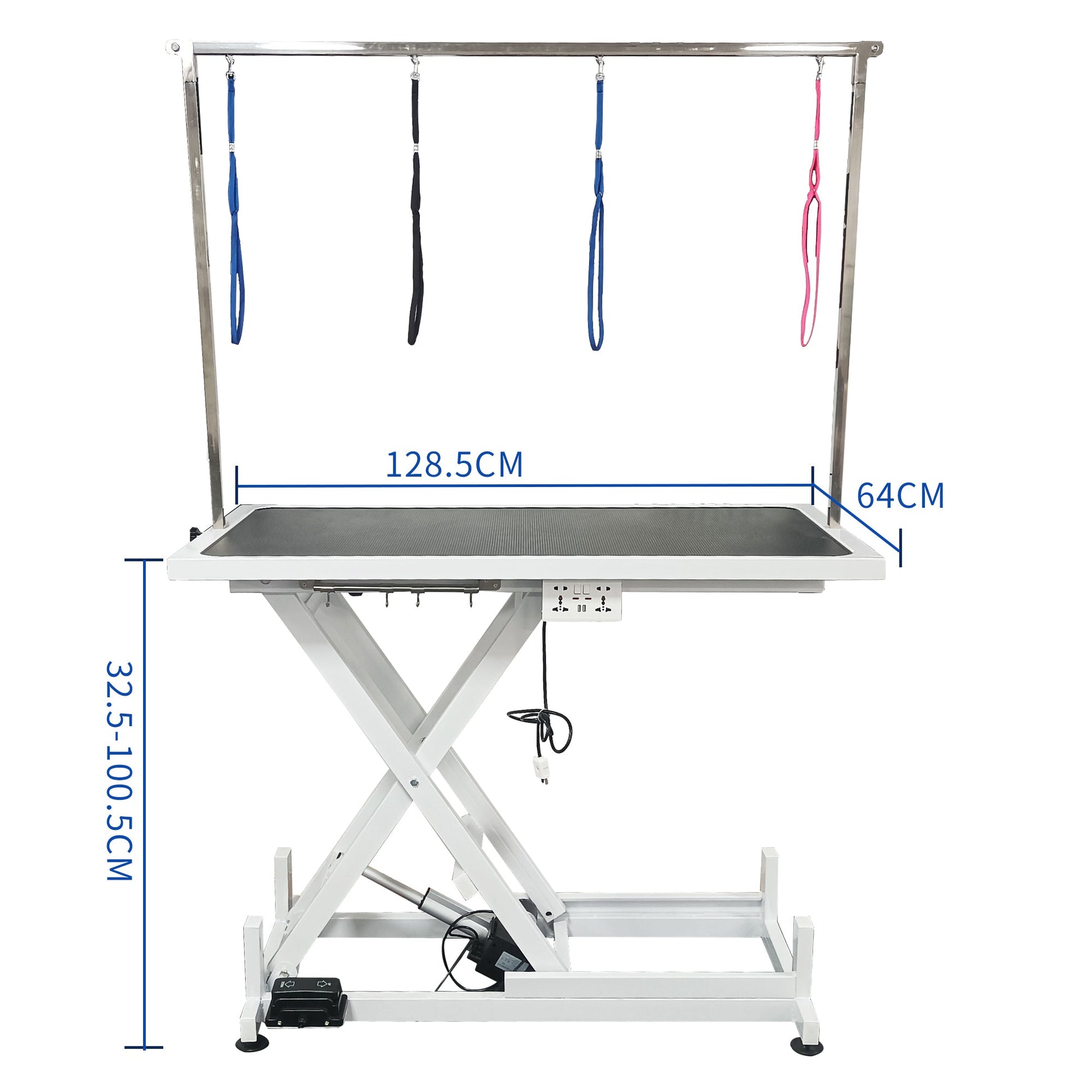 Deluxe Electric Adjustable Pet Grooming Table – Side View

Heavy-Duty Dog Grooming Table with Non-Slip Surface

Electric Lift Grooming Station with Arm Attachments

Pet Grooming Table with Remote Control – Model 1127691

Grooming Table Adjustable Height – Professional Use