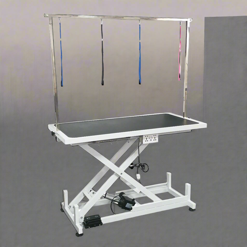 Deluxe Electric Adjustable Pet Grooming Table – Side View

Heavy-Duty Dog Grooming Table with Non-Slip Surface

Electric Lift Grooming Station with Arm Attachments

Pet Grooming Table with Remote Control – Model 1127691

Grooming Table Adjustable Height – Professional Use