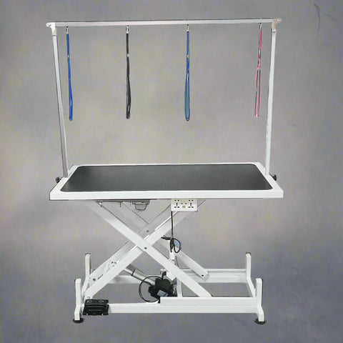 Deluxe Electric Adjustable Pet Grooming Table – Side View

Heavy-Duty Dog Grooming Table with Non-Slip Surface

Electric Lift Grooming Station with Arm Attachments

Pet Grooming Table with Remote Control – Model 1127691

Grooming Table Adjustable Height – Professional Use