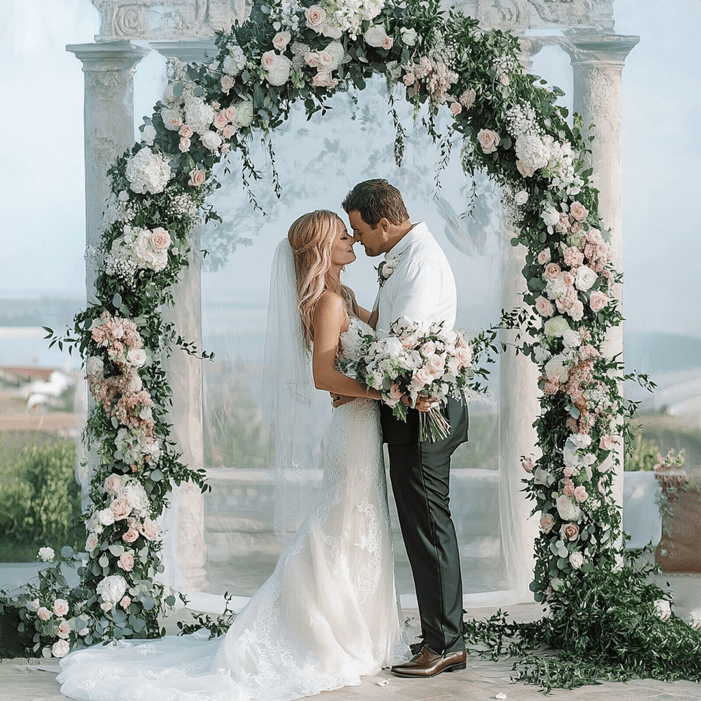 Deluxe Garden Archway Arbor Trellis Yard Decor Wedding Patio Gate 89.5 In LYOM3262 - with | Sold by Uncle Wiener's Wholesale