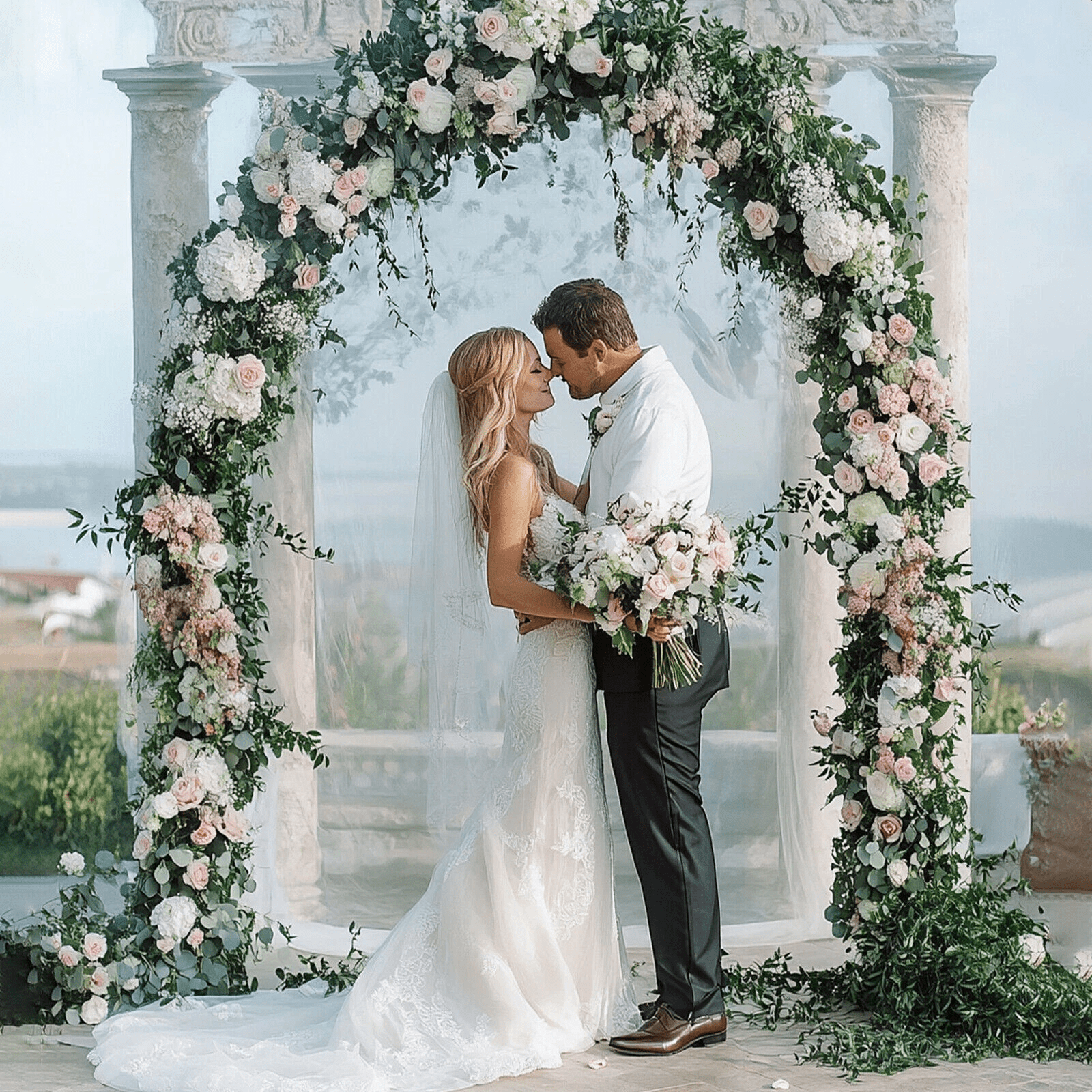 Deluxe Garden Archway Arbor Trellis Yard Decor Wedding Patio Gate 89.5 In LYOM3262 - with | Sold by Uncle Wiener's Wholesale