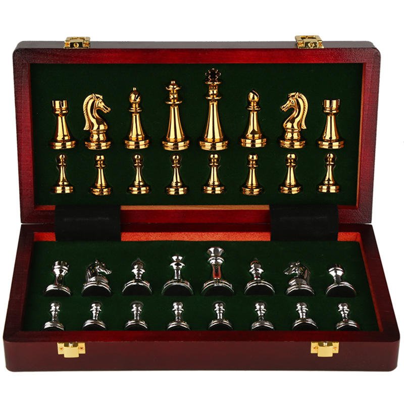 Deluxe Metal Chess Set with Storage – Tournament Board & Staunton Style Pieces – 93C7FX - with | Sold by Uncle Wiener's Wholesale