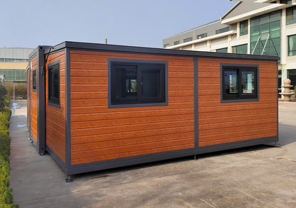 Deluxe Prefabricated Folding House – 2 Bedrooms, Kitchen, Electric Setup, Model: 0206DLX - with Roof Kit With Porch | Sold by Uncle Wiener's Wholesale