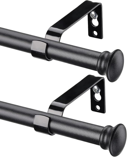 DEROFIT Curtain Rods 2-Pack – Adjustable 66–120 Inch Matte Black Curtain Rod Sets, 5/8-Inch Metal Drapery Rods with Decorative Finials & Mounting Brackets for Windows - Home decor with | Sold by Uncle Wiener's Wholesale