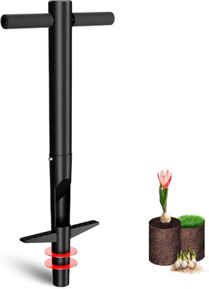 DEROFIT Heavy Duty Long-Handle Bulb Planter – 3-Inch Garden Hole Digger, Sod Plugger & Transplanting Tool