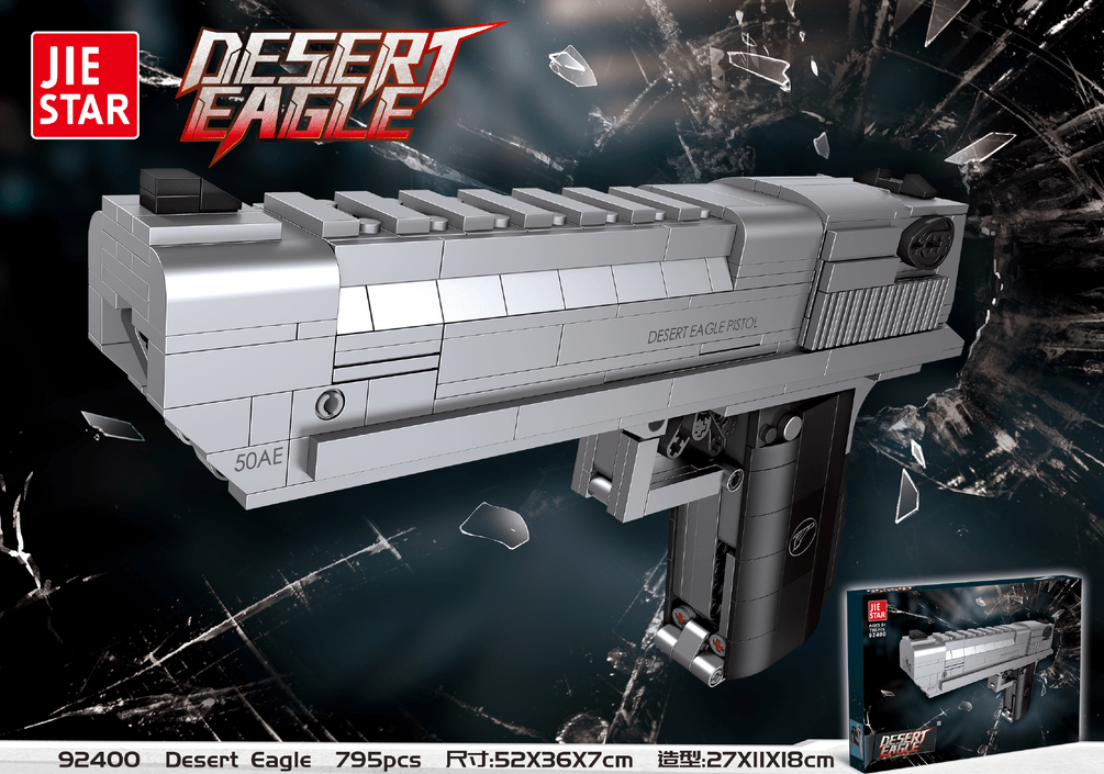 Desert Eagle Pistol Building Block Set 795 PCS Large Display Model 20.5" Replica Kit 92400 - with | Sold by Uncle Wiener's Wholesale