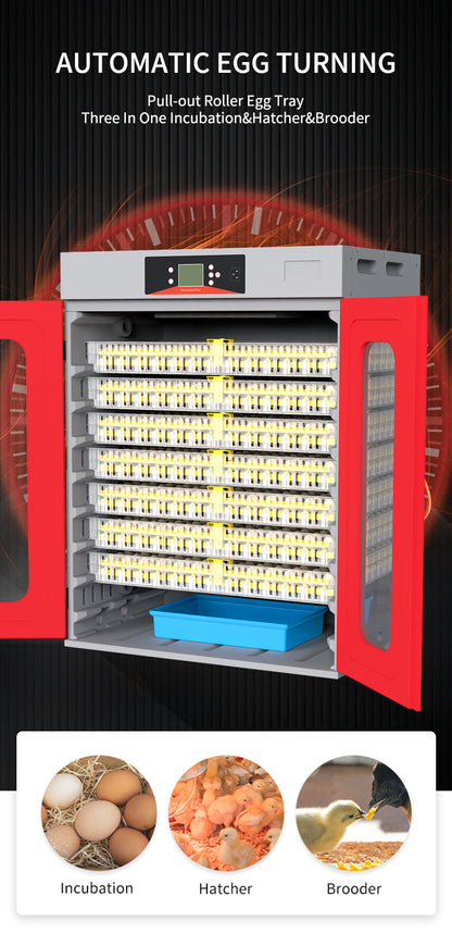 110V Automatic Egg Incubator 1200W 7 Basket Commercial Hatching Machine CR728