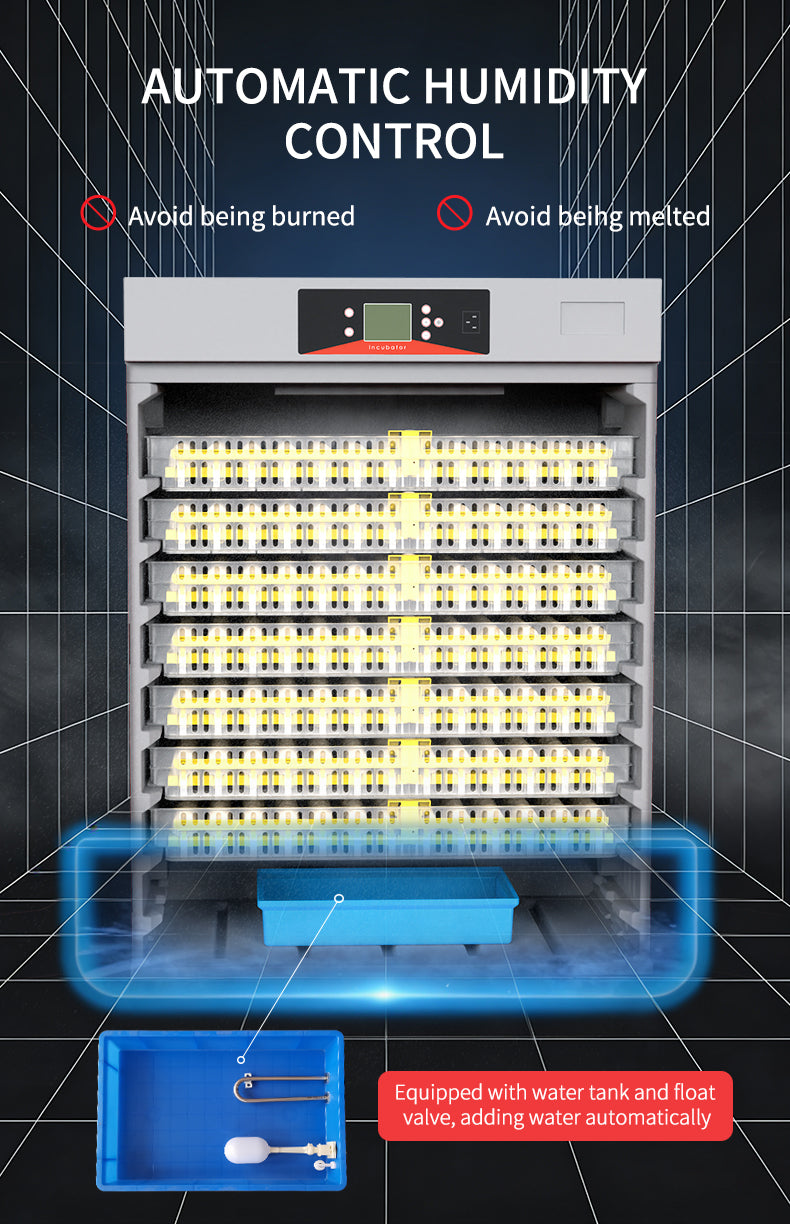 110V Automatic Egg Incubator 1200W 7 Basket Commercial Hatching Machine CR728