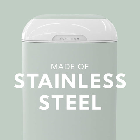 Diaper Genie Platinum Diaper Pail, Sage Green - Made in Durable Stainless Steel and Includes 1 Easy Roll Refill with 18 bags - with | Sold by Uncle Wiener's Wholesale