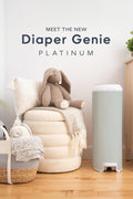 Diaper Genie Platinum Diaper Pail, Sage Green - Made in Durable Stainless Steel and Includes 1 Easy Roll Refill with 18 bags - with | Sold by Uncle Wiener's Wholesale
