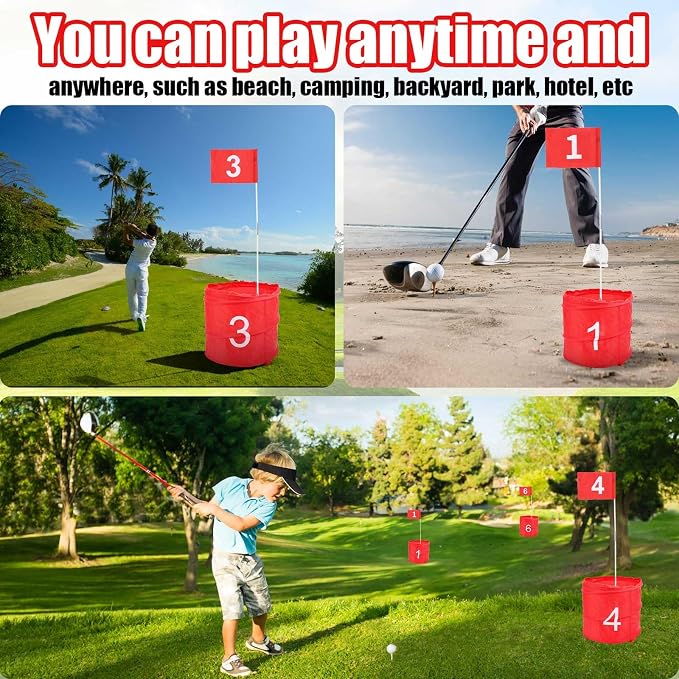 Dieginr 6-Hole Bucket Golf Yard Game Set – Backyard Golf Practice Game with 6 Balls, Flags, Tees & Carry Bag for Adults & Kids - Toys with | Sold by Uncle Wiener's Wholesale