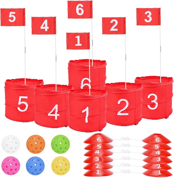 Dieginr 6-Hole Bucket Golf Yard Game Set – Backyard Golf Practice Game with 6 Balls, Flags, Tees & Carry Bag for Adults & Kids - Toys with | Sold by Uncle Wiener's Wholesale