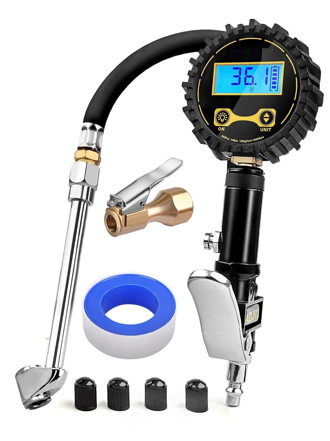 Digital Tire Inflator with Pressure Gauge 200 PSI Heavy - Duty Air Chuck DTI20G - Automotive Tires with | Sold by Uncle Wiener's Wholesale