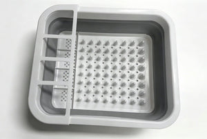 Dinnerware Organizer Tray 14.2" x 12" Kitchen Utensil Storage Rack Gray DWO365