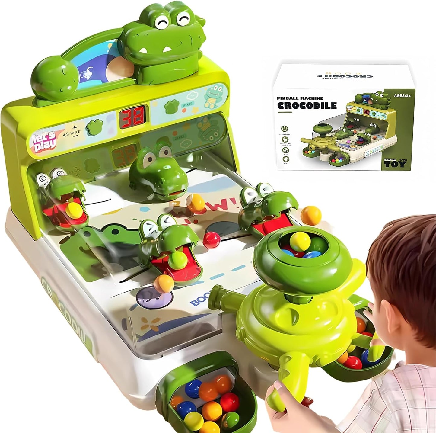 Dinosaur Crocodile Pinball Game Board Kids Arcade Toy CPS307349 - with | Sold by Uncle Wiener's Wholesale