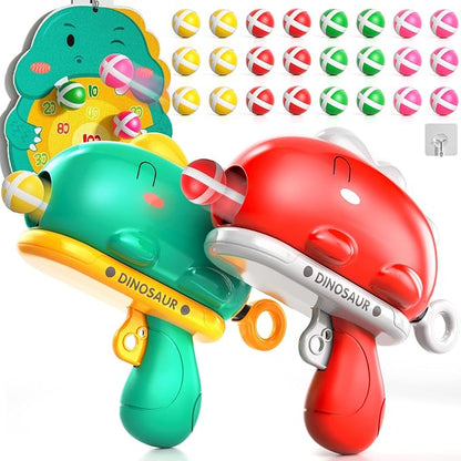 Dinosaur Dart Board Shooting Game – 2 Blaster Set with Foam Darts for Kids Ages 3-8 - Toys with | Sold by Uncle Wiener's Wholesale