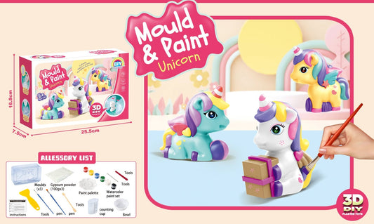 DIY Colored Drawing 3D Plaster Mould - Unicorn SM653883 - with | Sold by Uncle Wiener's Wholesale