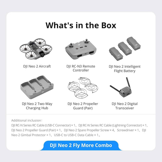 DJI Neo 2 Fly More Combo with RC - N3 Remote Controller 4K Camera Drone and 3 Batteries - with | Sold by Uncle Wiener's Wholesale