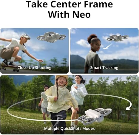 DJI Neo 4K Camera Drone – 135g Lightweight Self-Flying Mini Drone with AI Subject Tracking, Palm Takeoff, QuickShots & Stabilized Video, Grey (Controller-Free) - Electronics with | Sold by Uncle Wiener's Wholesale