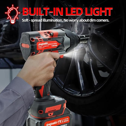 Dogtooth 20V Cordless 1/2" Impact Wrench Kit – 850 Nm Brushless High-Torque Impact Gun with 2 x 4.0Ah Batteries, Charger & Sockets - General Equipment with | Sold by Uncle Wiener's Wholesale