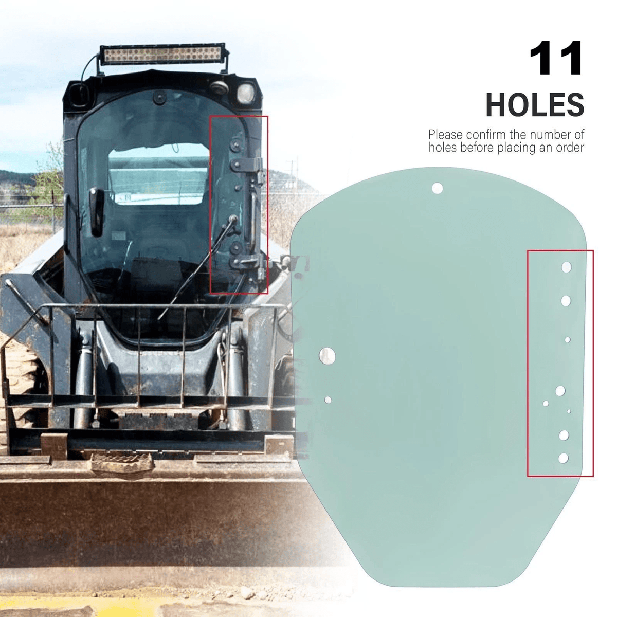 Door Glass for John Deere Skid Steer & Track Loaders – Fits Models 318E, 320G, 323D/E, 326E, 333D/G - Skid Steer Attachments with Door Glass For John Deere Skid Steer & Track Loader 323D 323E 333D 333E | Sold by Uncle Wiener's Wholesale