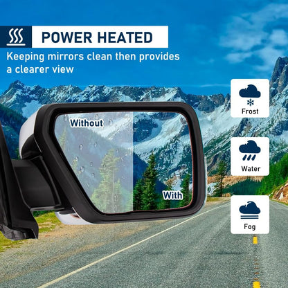 Door Mirror Assembly for Ford F - 150 (2021–2024) – Chrome Back Cover, Heated, Turn Signal, Blind Spot Glass – Left Driver Side F150MIRLH21CHR - with | Sold by Uncle Wiener's Wholesale