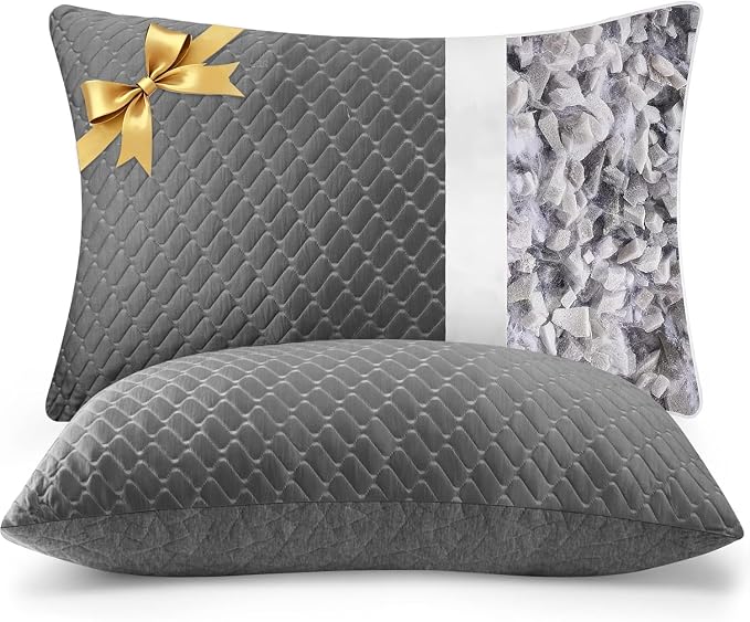 Dormirpilow Memory Foam Pillows Standard Size – Adjustable Shredded Foam Cooling Bed Pillows for Side, Back & Stomach Sleepers - Home products with | Sold by Uncle Wiener's Wholesale