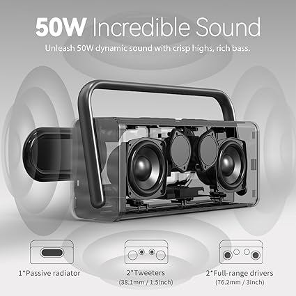 DOSS SoundBox Portable Bluetooth Speaker Wireless Speaker - with DOSS SoundBox XL Pro Bluetooth Speaker 50W Portable Wireless Stereo Speaker with Extra Bass | Sold by Uncle Wiener's Wholesale