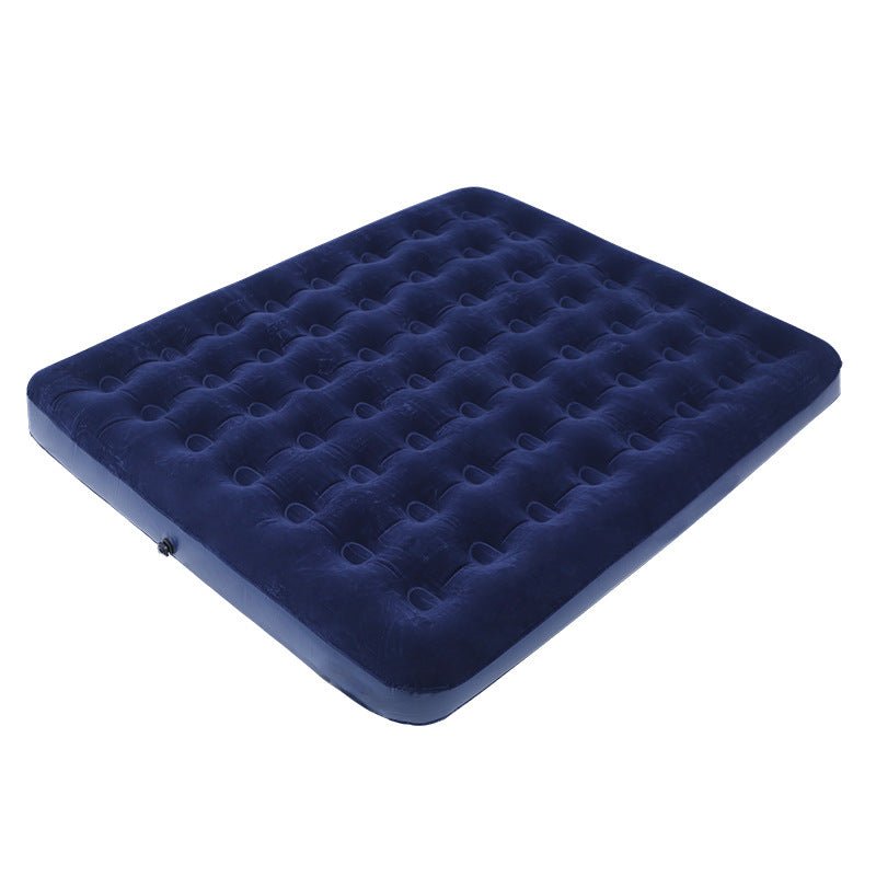 Double Camping Air Mattress – Flocked Blue Inflatable Air Bed with Coil Beam Support – SPTY022 - with | Sold by Uncle Wiener's Wholesale