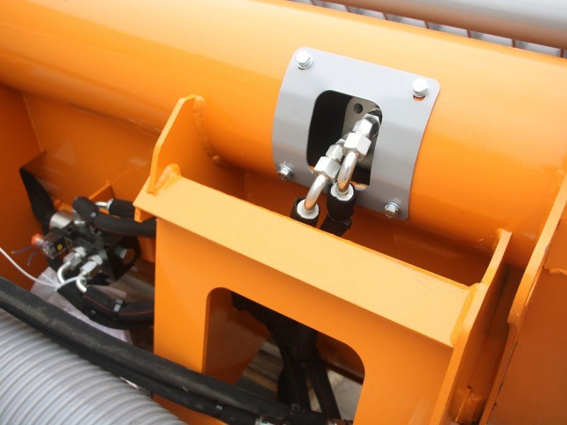 Double Discharge Concrete Mixer 66 Gallon / 300L Hydraulic Skid Steer Mixer with Chain Drive, Dual Chute Discharge & 1.25" Aggregate Capacity LADCM0300L - with | Sold by Uncle Wiener's Wholesale