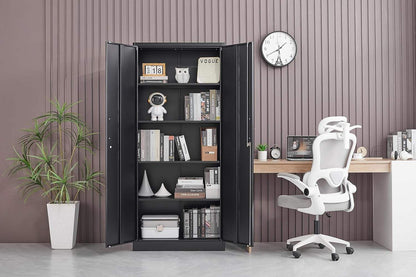 Double Door Steel Storage Cabinet 31.5″ × 15.7″ × 70.9″ Black YCS1D03 - with | Sold by Uncle Wiener's Wholesale