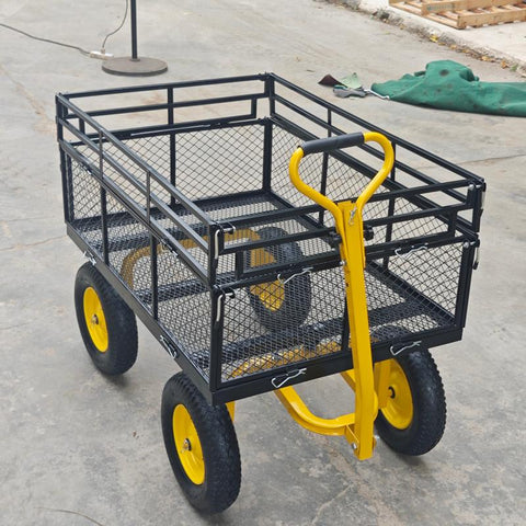 Double - Layered Heavy - Duty Garden Cart with 1100 lbs Capacity DGC1380 - with | Sold by Uncle Wiener's Wholesale