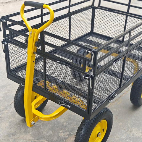 Double - Layered Heavy - Duty Garden Cart with 1100 lbs Capacity DGC1380 - with | Sold by Uncle Wiener's Wholesale