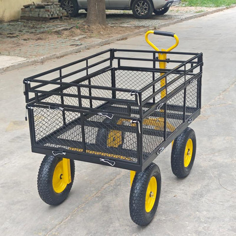 Double - Layered Heavy - Duty Garden Cart with 1100 lbs Capacity DGC1380 - with | Sold by Uncle Wiener's Wholesale