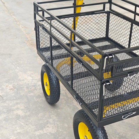 Double - Layered Heavy - Duty Garden Cart with 1100 lbs Capacity DGC1380 - with | Sold by Uncle Wiener's Wholesale
