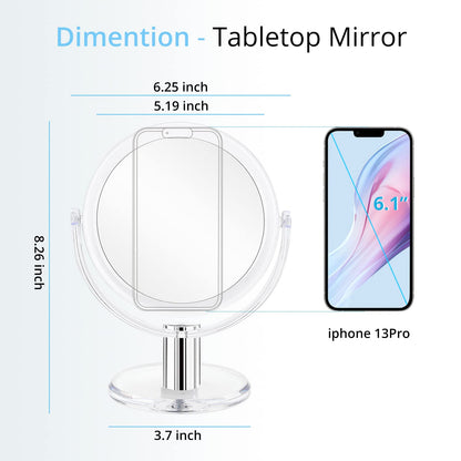 Double - Sided Makeup Vanity Mirror – 1X/2X 360° Swivel Stand – JXVM97 - with | Sold by Uncle Wiener's Wholesale