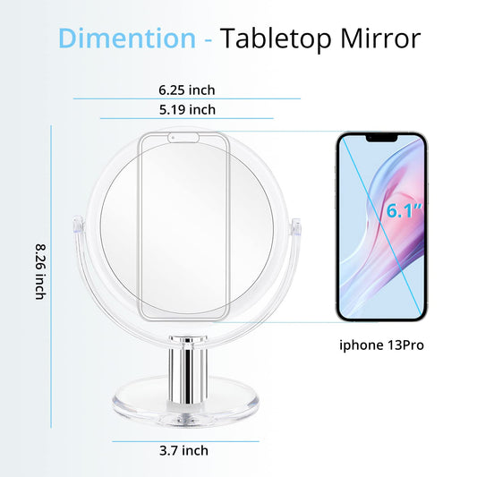 Double - Sided Makeup Vanity Mirror – 1X/2X 360° Swivel Stand – JXVM97 - with | Sold by Uncle Wiener's Wholesale