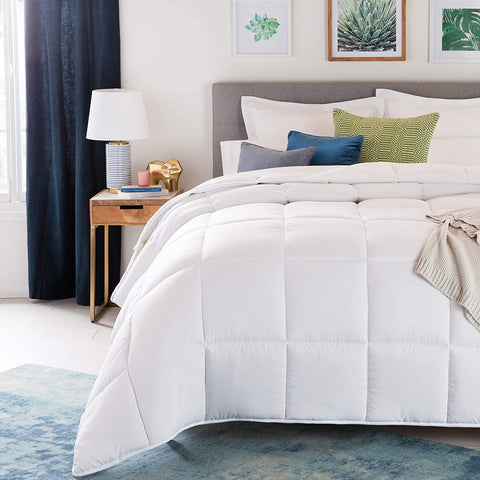 Down Alternative Microfiber Comforter – White, All - Season, Queen & King Sizes - with QUEEN | Sold by Uncle Wiener's Wholesale