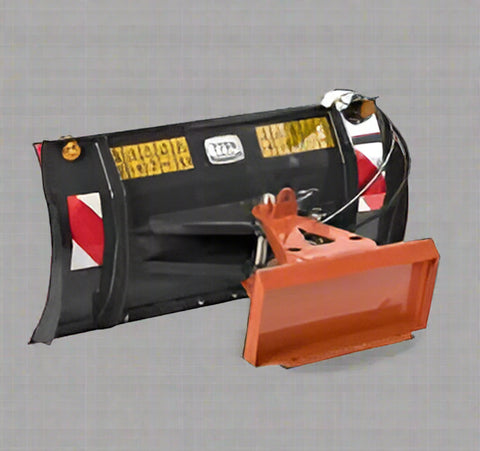 48" hydraulic dozer blade with mini skid steer mount

Side view of mini skid steer grading attachment

Universal mini skid steer dozer blade angled

Heavy-duty 48 inch blade with hydraulic tilt

Compact dozer blade on concrete shop floor