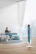 Dreo 42&34; Cruiser Pro T1 Oscillating Bladeless Remote Tower Fan White - with <B>Dimensions (Overall):</B> 13 Inches (H) x 42 Inches (W) x 13 Inches (D) | Sold by Uncle Wiener's Wholesale