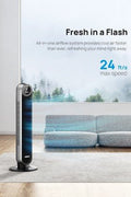 Dreo Nomad 36" Quiet Bladeless Oscillating Tower Fan Black/Silver - with <B>Dimensions (Overall):</B> 36.22 Inches (H) x 11.81 Inches (W) x 11.81 Inches (D) | Sold by Uncle Wiener's Wholesale