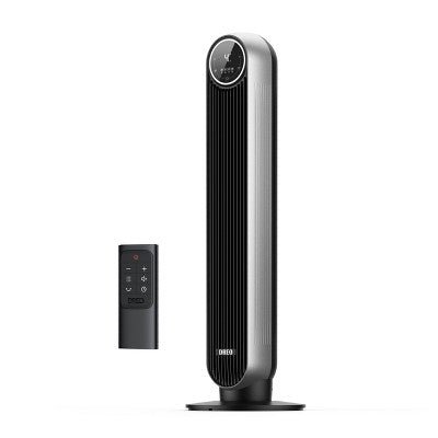 Dreo Nomad 36" Quiet Bladeless Oscillating Tower Fan Black/Silver - with <B>Dimensions (Overall):</B> 36.22 Inches (H) x 11.81 Inches (W) x 11.81 Inches (D) | Sold by Uncle Wiener's Wholesale