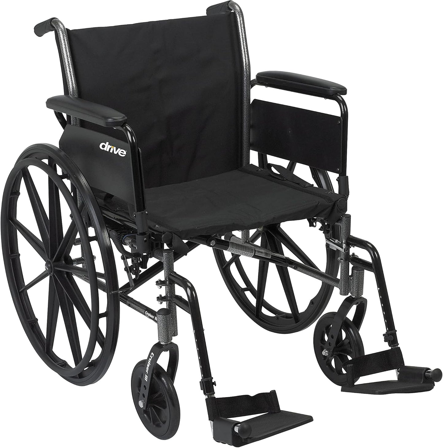 Drive Medical Cruiser Iii Lightweight Wheelchair With Flip Back Removable Arms, 20", 1 Each 1 count - with | Sold by Uncle Wiener's Wholesale