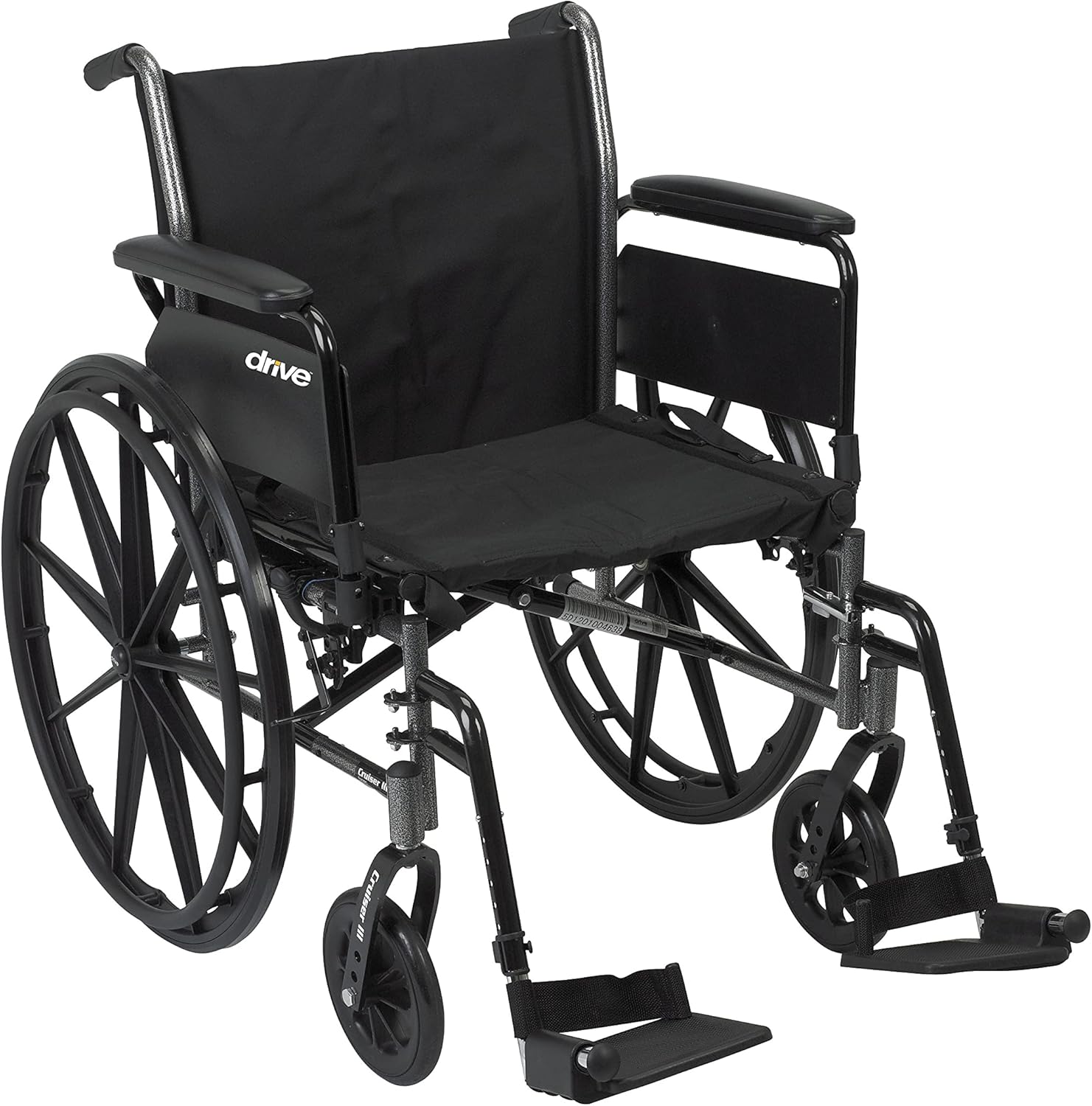 Drive Medical Cruiser Iii Lightweight Wheelchair With Flip Back Removable Arms, 20", 1 Each 1 count - with | Sold by Uncle Wiener's Wholesale